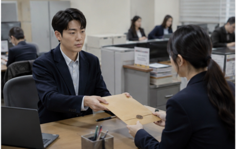 대학 입시 전형 자료와 비리 신고 절차를 표현한 편집 이미지