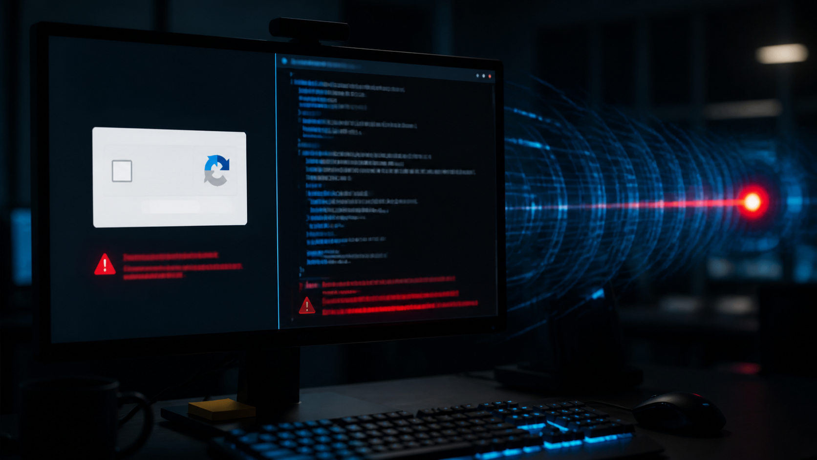 가짜 CAPTCHA와 PowerShell 명령 실행을 경고하는 TerminalFix 사이버공격 이미지